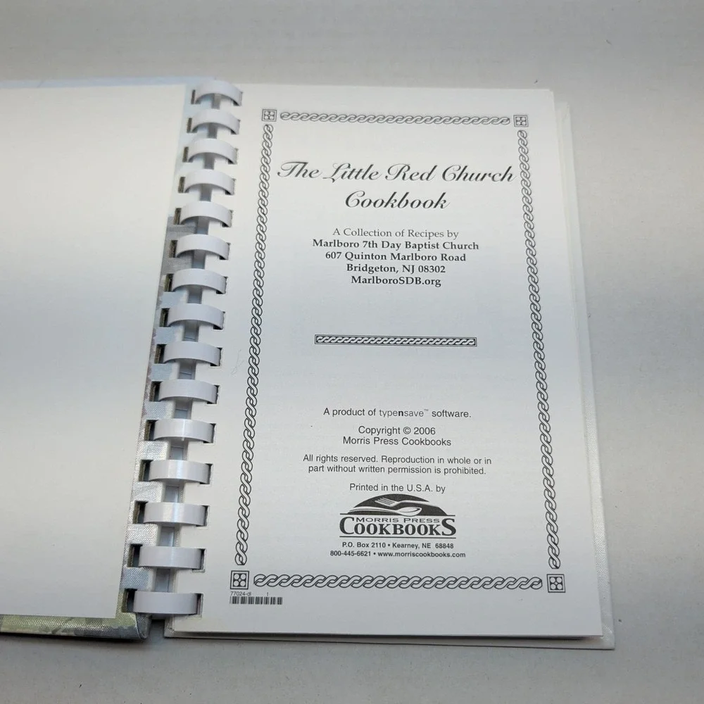 The‎ Little Red Church Cookbook Ladies Aid Marlboro 7th Day Baptist Bridgeton NJ